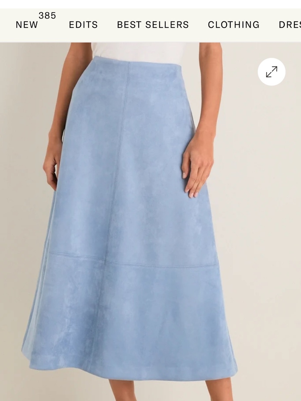 Tuckernuck Blue A-Line Suede Skirt